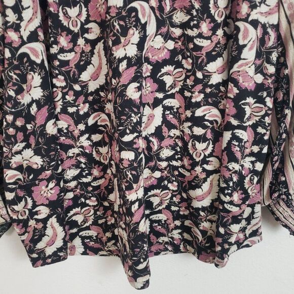 Cato Women's Top Paisley Floral 2X Pink Black Boho Flowy Knit Smocked Romantic - Picture 3 of 10